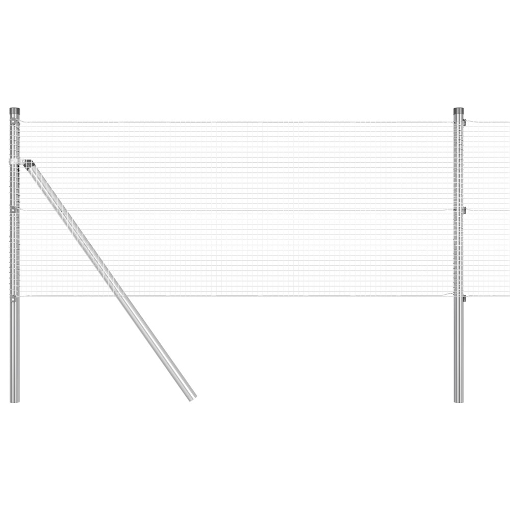 vidaXL Îngrădire cu stâlpi Argintiu 0.4 x 100 m Oțel