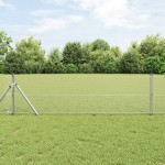 vidaXL Îngrădire cu stâlpi Argintiu 0.4 x 100 m Oțel vidaXL Îngrădire cu stâlpi Argintiu 0.4 x 100 m Oțel