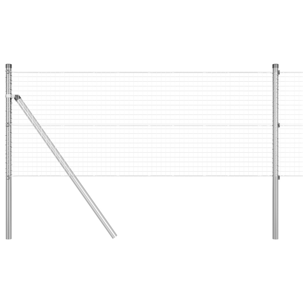 vidaXL Îngrădire cu stâlpi Argintiu 0.4 x 100 m Oțel