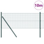 vidaXL Îngrădire cu stâlpi Verde 0.4 x 10 m Oțel