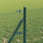 vidaXL Îngrădire cu stâlpi Verde 0.4 x 10 m Oțel