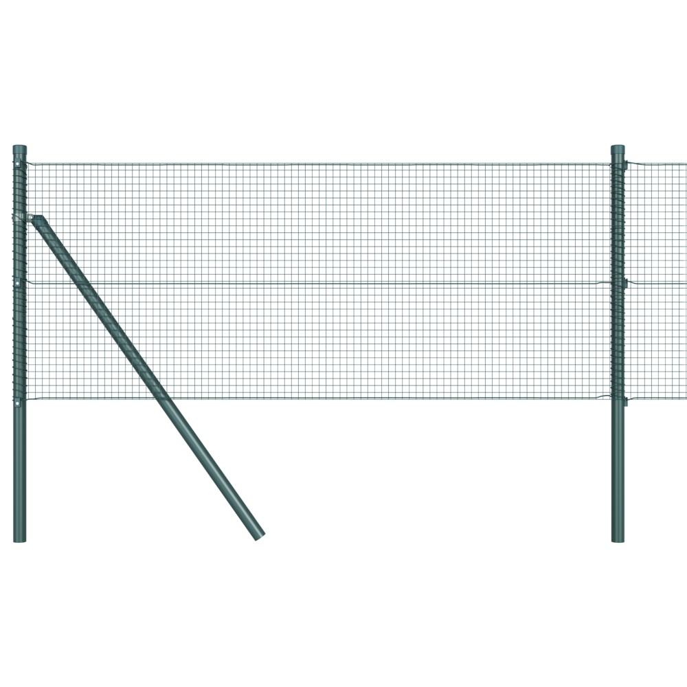 vidaXL Îngrădire cu stâlpi Verde 0.8 x 10 m Oțel