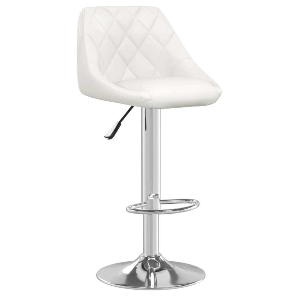 vidaXL Scaun de bar, alb, piele ecologică