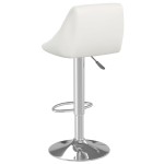 vidaXL Scaun de bar, alb, piele ecologică vidaXL Scaun de bar, alb, piele ecologică