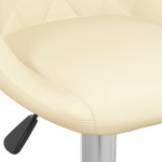vidaXL Scaune de bar, 2 buc., crem, piele ecologică