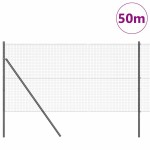 vidaXL Îngrădire cu stâlpi Gri 1.2 x 50 m Oțel vidaXL Îngrădire cu stâlpi Gri 1.2 x 50 m Oțel