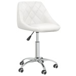 vidaXL Scaun de birou pivotant, alb, piele ecologică vidaXL Scaun de birou pivotant, alb, piele ecologică
