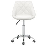 vidaXL Scaun de birou pivotant, alb, piele ecologică vidaXL Scaun de birou pivotant, alb, piele ecologică