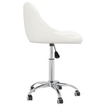 vidaXL Scaun de birou pivotant, alb, piele ecologică vidaXL Scaun de birou pivotant, alb, piele ecologică