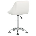 vidaXL Scaun de birou pivotant, alb, piele ecologică vidaXL Scaun de birou pivotant, alb, piele ecologică