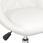 vidaXL Scaun de birou pivotant, alb, piele ecologică vidaXL Scaun de birou pivotant, alb, piele ecologică