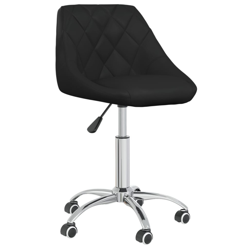 vidaXL Scaun de birou pivotant, negru, piele ecologică