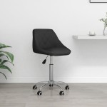 vidaXL Scaun de birou pivotant, negru, piele ecologică vidaXL Scaun de birou pivotant, negru, piele ecologică