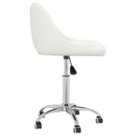 vidaXL Scaune de bucătărie pivotante, 2 buc., alb, piele artificială