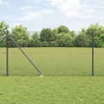 vidaXL Îngrădire cu stâlpi Gri 1.2 x 10 m Oțel vidaXL Îngrădire cu stâlpi Gri 1.2 x 10 m Oțel