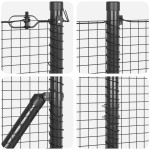 vidaXL Îngrădire cu stâlpi Gri 1.4 x 10 m Oțel