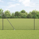 vidaXL Îngrădire cu stâlpi Gri 1.5 x 10 m Oțel