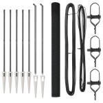vidaXL Set stâlpi gard metalici Set 2 Gri Metal, Plastic 10 x 1.5 m