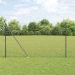 vidaXL Set stâlpi gard metalici Set 2 Gri Metal, Plastic 10 x 1.5 m