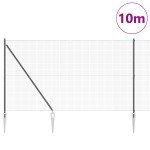 vidaXL Set stâlpi gard metalici Set 2 Gri Metal, Plastic 10 x 1.5 m