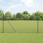 vidaXL Îngrădire cu stâlpi Gri 1.6 x 10 m Oțel