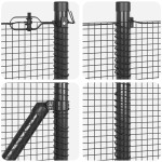 vidaXL Set stâlpi de gard Set de 2 Gri, Negru Oțel, PVC 25 x 0.5 m