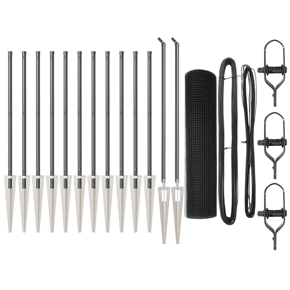 vidaXL Set de stâlpi de gard Set de 2 Gri
