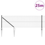 vidaXL Îngrădire cu stâlpi Gri 0.8 x 25 m Oțel vidaXL Îngrădire cu stâlpi Gri 0.8 x 25 m Oțel