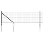 vidaXL Zid de sârmă sudată cu 13 stâlpi cu vârf Gri 0.8x100 m Oțel