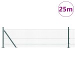 vidaXL Îngrădire cu stâlpi Verde 0.5 x 25 m Oțel vidaXL Îngrădire cu stâlpi Verde 0.5 x 25 m Oțel