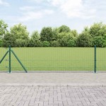 vidaXL Îngrădire cu stâlpi Verde 0.6 x 25 m Oțel vidaXL Îngrădire cu stâlpi Verde 0.6 x 25 m Oțel