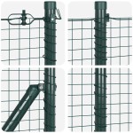 vidaXL Îngrădire cu stâlpi Verde 0.6 x 50 m Oțel