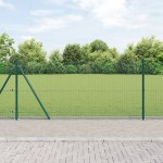 vidaXL Îngrădire cu stâlpi Verde 1 x 100 m Oțel