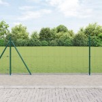 vidaXL Îngrădire cu stâlpi Verde 1 x 100 m Oțel