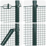vidaXL Îngrădire cu stâlpi Verde 1 x 100 m Oțel