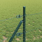 vidaXL Îngrădire cu stâlpi Verde 0.8 x 50 m otel acoperit cu PVC