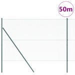 vidaXL Îngrădire cu stâlpi Verde 1.6 x 50 m otel acoperit cu PVC vidaXL Îngrădire cu stâlpi Verde 1.6 x 50 m otel acoperit cu PVC
