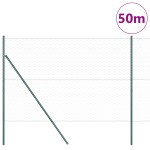 vidaXL Îngrădire cu stâlpi Verde 1.6 x 50 m otel acoperit cu PVC