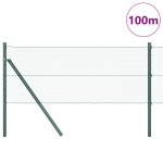 vidaXL Îngrădire cu stâlpi Verde 0.6 x 100 m otel acoperit cu PVC