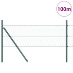vidaXL Îngrădire cu stâlpi Verde 0.8 x 100 m otel acoperit cu PVC vidaXL Îngrădire cu stâlpi Verde 0.8 x 100 m otel acoperit cu PVC