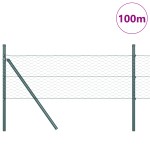 vidaXL Îngrădire cu stâlpi Verde 0.8 x 100 m otel acoperit cu PVC vidaXL Îngrădire cu stâlpi Verde 0.8 x 100 m otel acoperit cu PVC