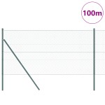 vidaXL Îngrădire cu stâlpi Verde 1 x 100 m otel acoperit cu PVC