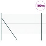 vidaXL Îngrădire cu stâlpi Verde 1.2 x 100 m otel acoperit cu PVC vidaXL Îngrădire cu stâlpi Verde 1.2 x 100 m otel acoperit cu PVC