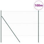 vidaXL Îngrădire cu stâlpi Verde 1.6 x 100 m otel acoperit cu PVC vidaXL Îngrădire cu stâlpi Verde 1.6 x 100 m otel acoperit cu PVC