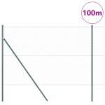 vidaXL Îngrădire cu stâlpi Verde 1.6 x 100 m otel acoperit cu PVC vidaXL Îngrădire cu stâlpi Verde 1.6 x 100 m otel acoperit cu PVC