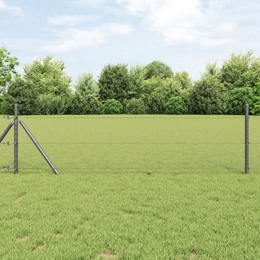 Gard Hexagonal vidaXL Gri 0.8x10 m Oțel