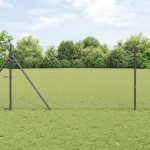 vidaXL Îngrădire cu stâlpi Gri 1 x 10 m otel acoperit cu PVC