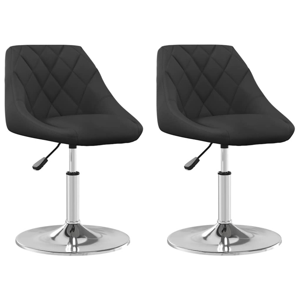 vidaXL Scaune de bucătărie pivotante, 2 buc., negru, catifea