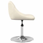 vidaXL Scaune de bucătărie pivotante, 2 buc., crem, catifea