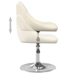 vidaXL Scaune de bucătărie pivotante, 2 buc., crem, catifea